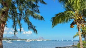 A beach with boats, palm trees, and a clear sky. - Olana Beach by Horizon Holidays (Black River)