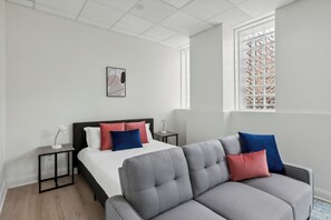 Desk, iron/ironing board, travel cot, free WiFi