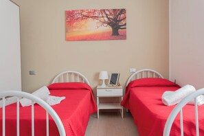 1 bedroom, desk, iron/ironing board, travel cot