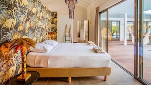 5 bedrooms, premium bedding, laptop workspace, iron/ironing board