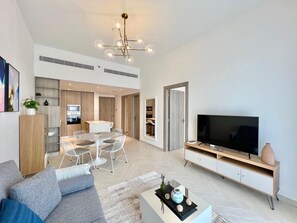 Deluxe appartement, balkon | Woonruimte
