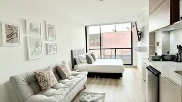 1 bedroom, blackout curtains, iron/ironing board, free WiFi