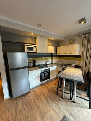 Fridge, microwave, oven, stovetop - Superior two-bedroom apartment in the heart of the Lastarria neighborhood (Santiago)