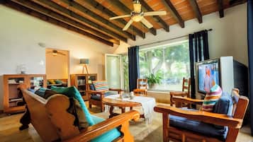 Family House, Pool View | Living area | TV