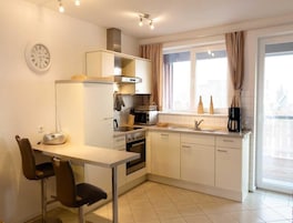 Apartment | Private kitchen | Electric kettle, toaster, highchair