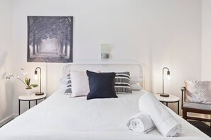 2 bedrooms, iron/ironing board, travel crib, WiFi