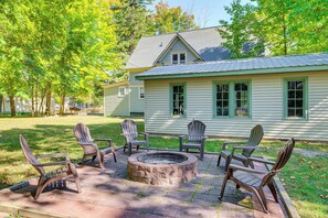 Terrace/patio - Near Lake: Historic Boyne City Home w/ Fire Pit! (Boyne City)