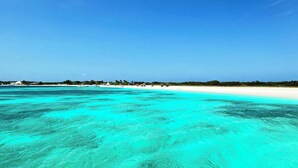 A beach with clear turquoise waters and a white sandy shore. - La Gotera (Los Roques)