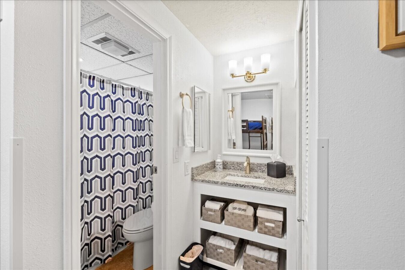 Hair dryer, towels