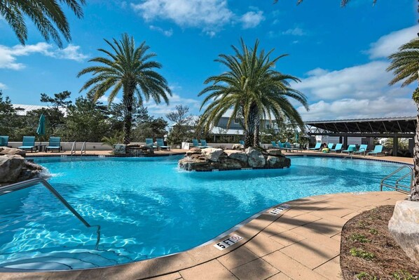 Piscine extérieure, piscine chauffée