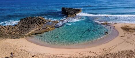 Sun-loungers, beach towels