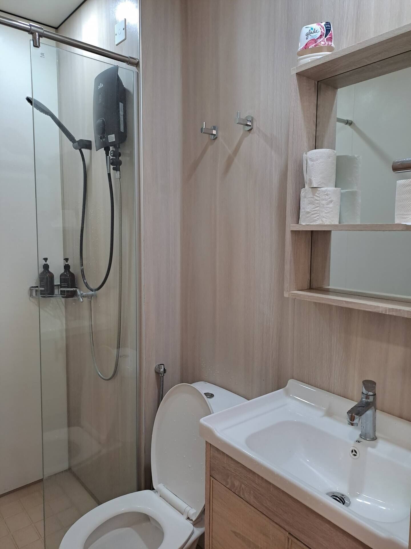 Hair dryer, soap, shampoo