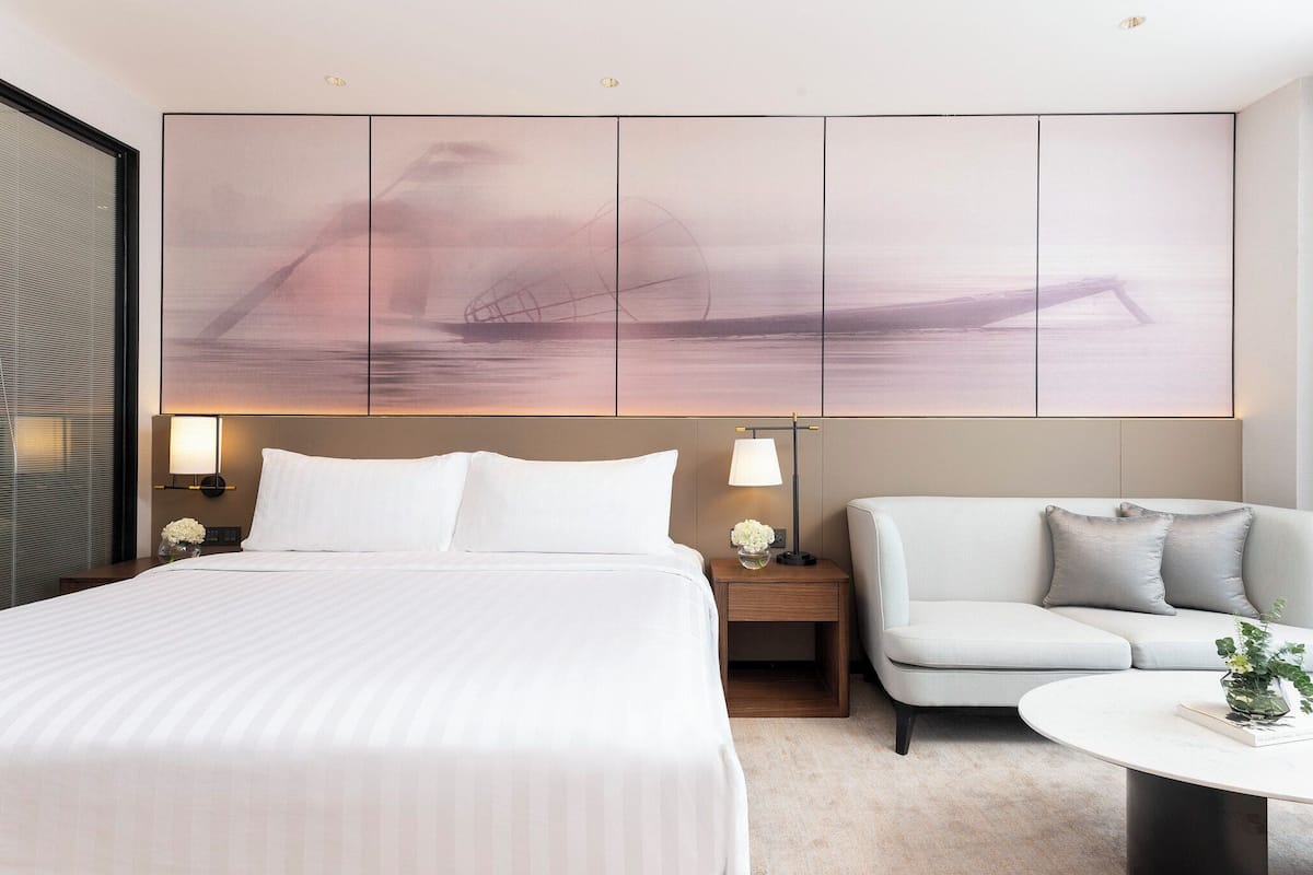 1 slaapkamer, luxe beddengoed, een minibar, een kluis op de kamer