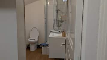 Regadera, secadora de cabello, toallas