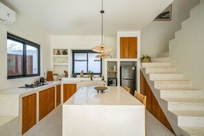 Villa, 1 Bedroom, Pool View | Private kitchen | Fridge, stovetop, electric kettle, toaster