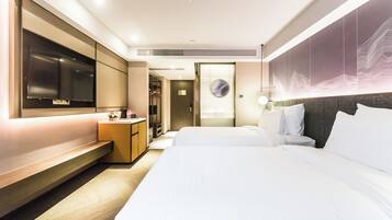 In-room safe, desk, laptop workspace, blackout drapes