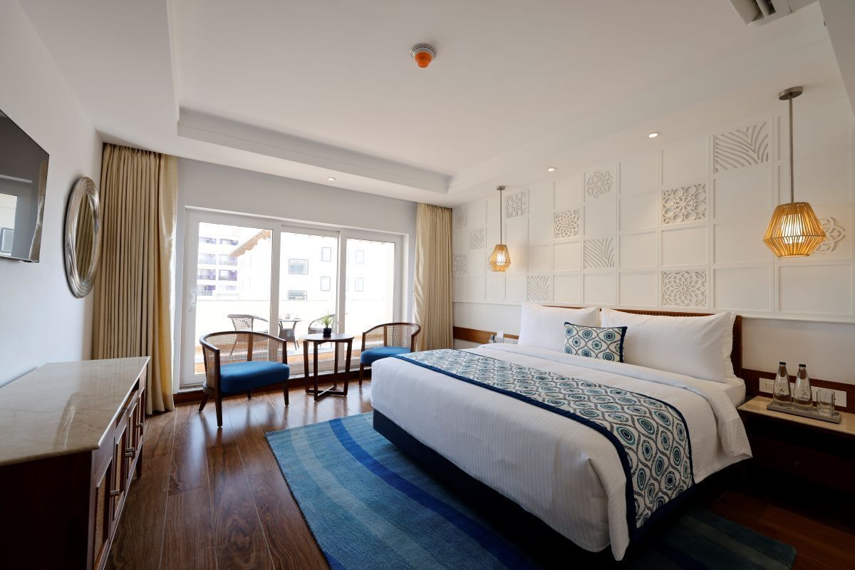 Lakens van Egyptisch katoen, luxe beddengoed, een minibar