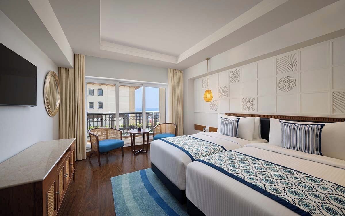 슈피리어룸, 킹사이즈침대 1개, 부분 바다 전망 (Sea View Room with Balcony) | 이집트산 면 시트, 고급 침구, 미니바, 방음 설비