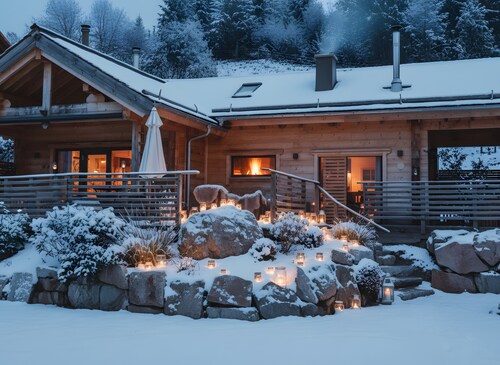 Chalet 'Lieblingsort Thymian' mit Bergblick, privater Terrasse und Wi-Fi