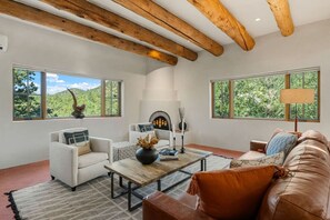 Smart TV, fireplace, offices, computer monitors