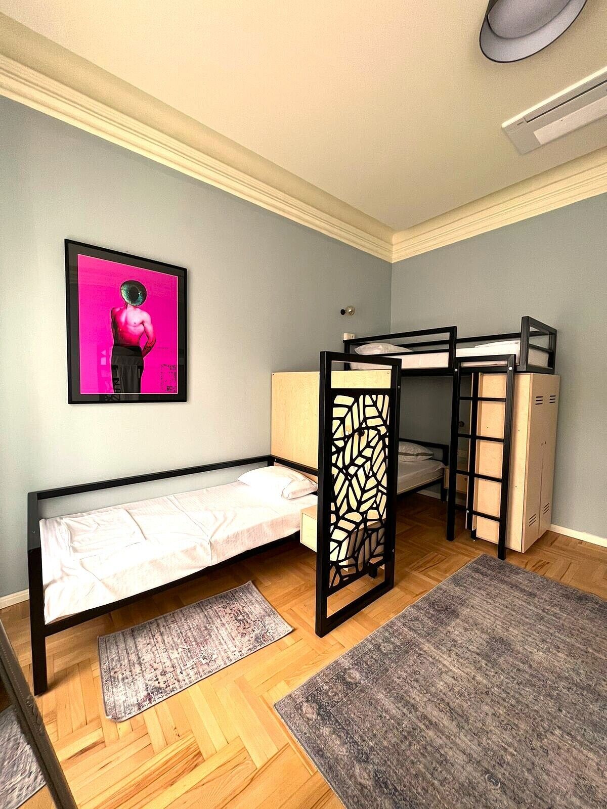 Individually decorated, individually furnished, desk, laptop workspace