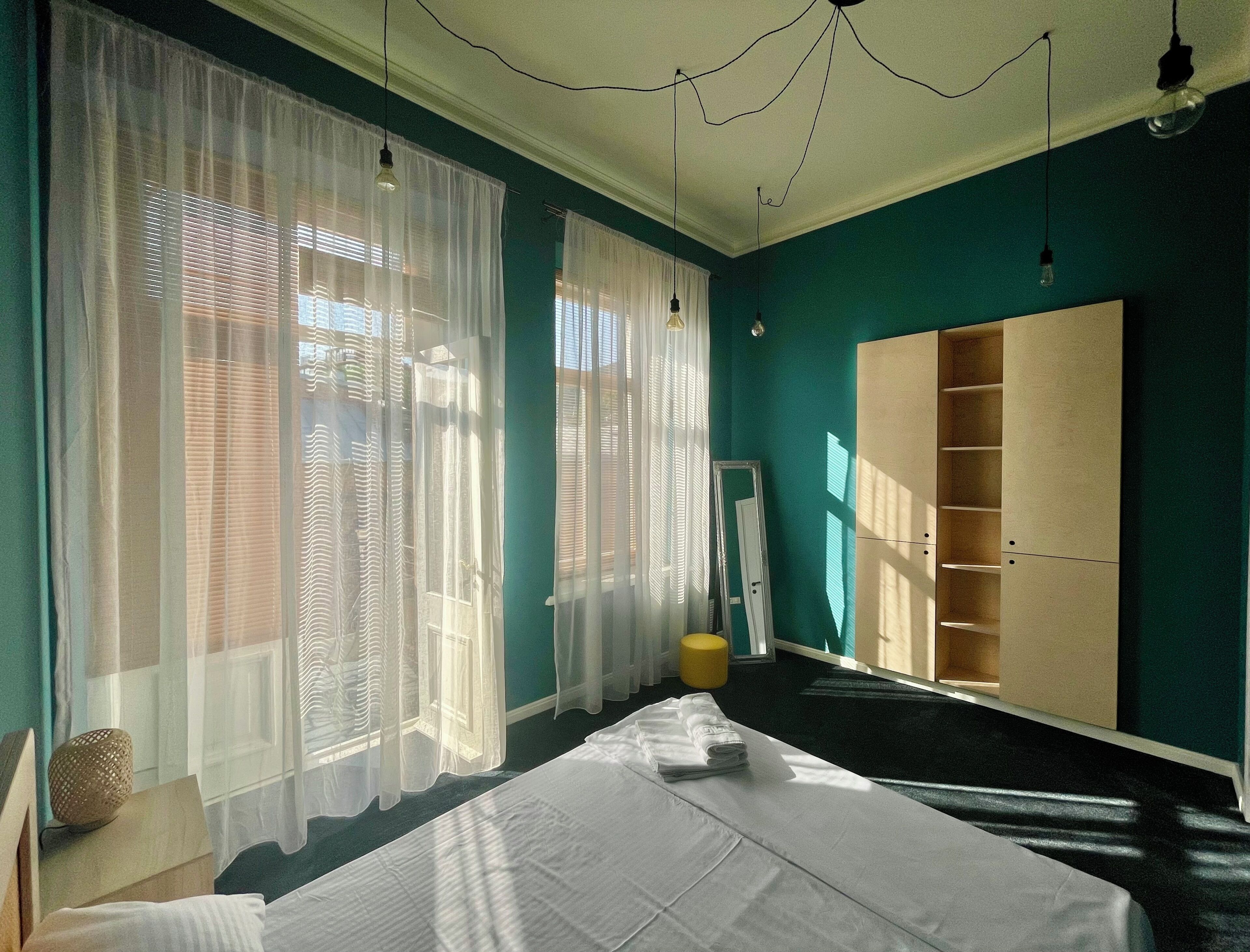 Individually decorated, individually furnished, desk, laptop workspace