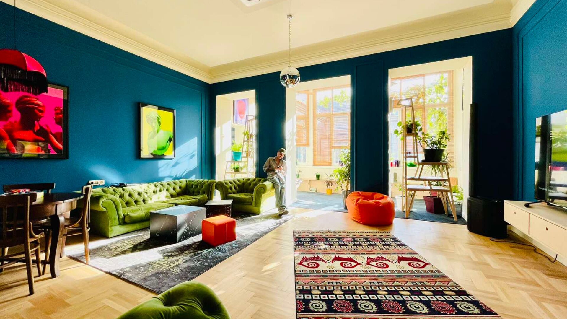 27-inch flat-screen TV with cable channels