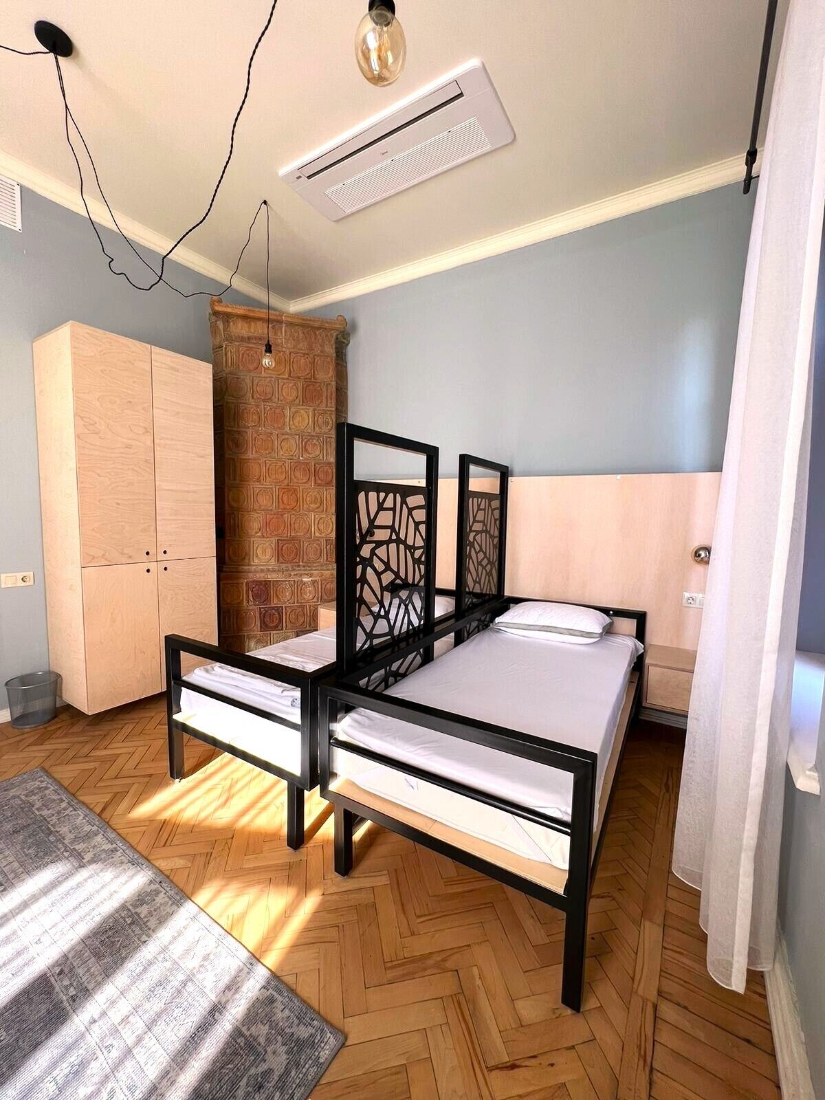 Individually decorated, individually furnished, desk, laptop workspace