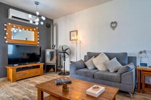 TV, fireplace, stereo, computer monitors