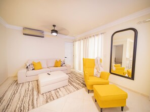 Apartment, 1 Bedroom, Balcony, Garden View | Living room - Garden Condos 21, Modern 1BR APT In Sosua Strip! Guest Friendly (Sosúa)