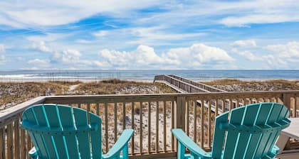 Gulf front 4BR beach cottage with private boardwalk