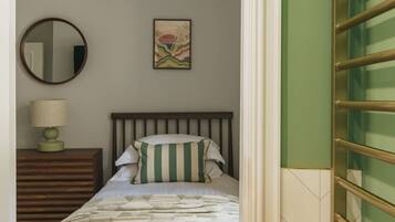 2 habitaciones, tabla de planchar con plancha y cuna de viaje