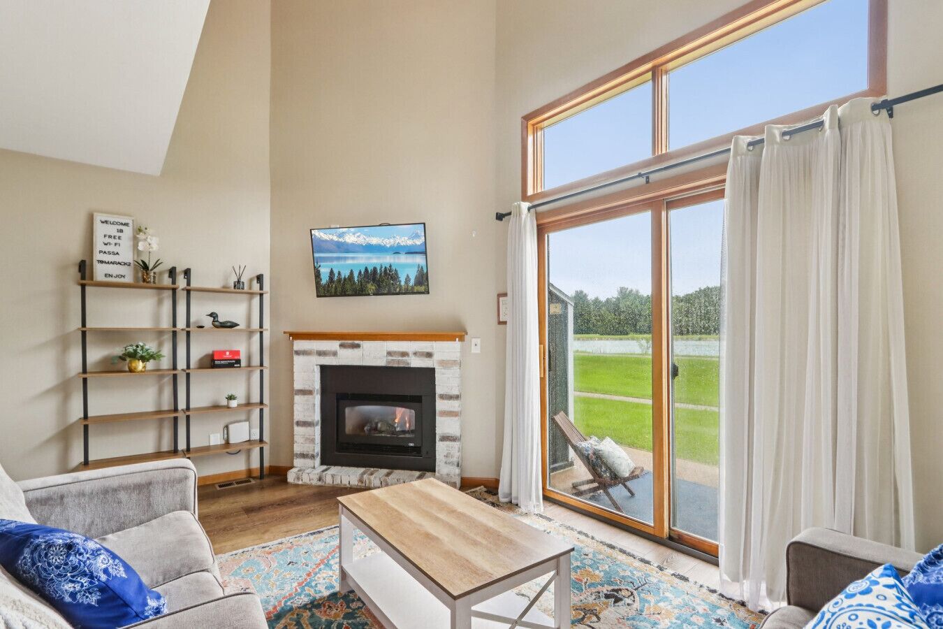 TV, fireplace, table tennis