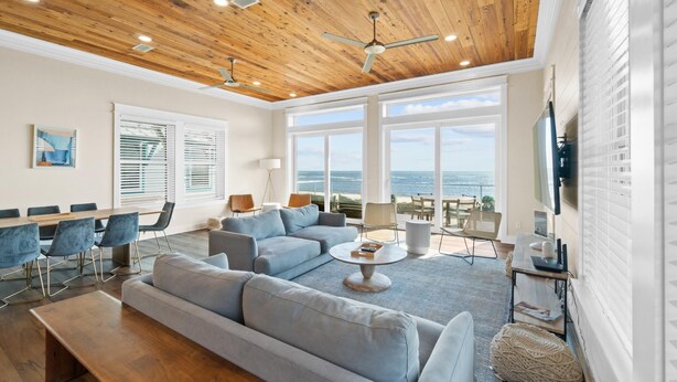 House, 6 Bedrooms, Private Pool, Ocean View | Living area - Cape San Blas Beach House - Starfish (Port St. Joe)