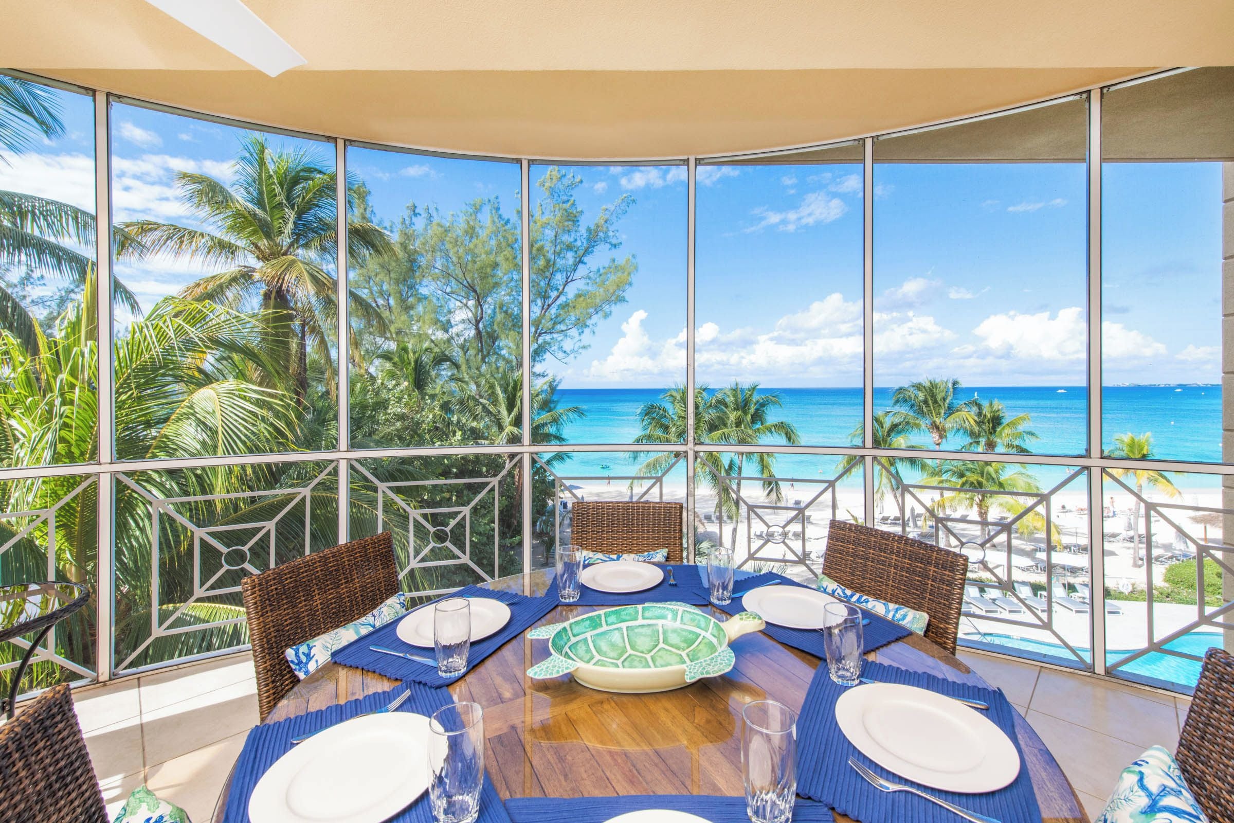Stunning Oceanfront views from the private screened patio