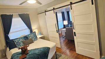 2 bedrooms, iron/ironing board, travel crib, WiFi