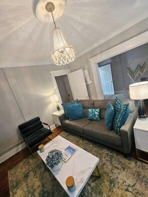 Smart TV, fireplace - Exposed Brick by Uni,Arena,Hosp+Towel Warmer,Robes (Huntington)