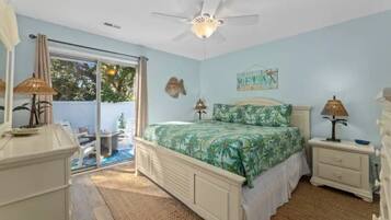 2 bedrooms, desk, iron/ironing board, travel crib
