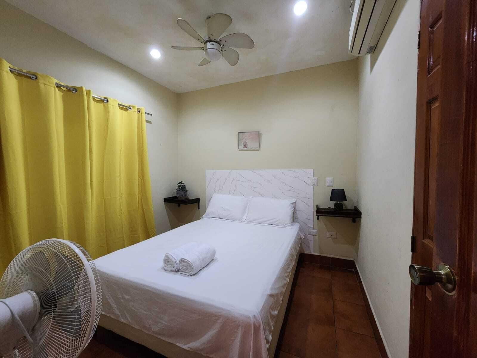 Blackout curtains, free WiFi, bed sheets