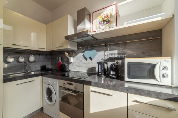 Microwave, oven, stovetop, dishwasher