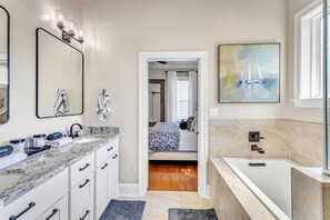 Hair dryer, towels, toilet paper