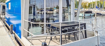 Nice ship in Naarden with harbor view