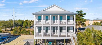 ☀️Private Pool~Sleeps 16~Front & Back Porch~Walk 2 Beach~Pet Friendly~Sealah🏖️