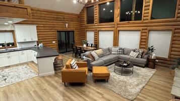 Smart TV, fireplace, table tennis, books