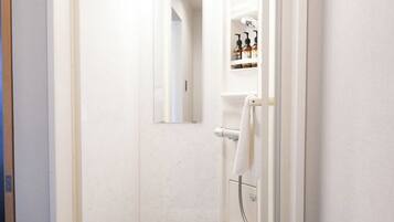 Hair dryer, towels
