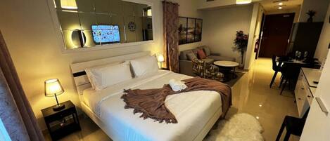 1 bedroom, iron/ironing board, travel crib, WiFi