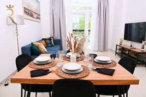 Make lasting memories around the table in our welcoming living room.