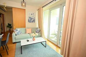 TV, DVD player, stereo
