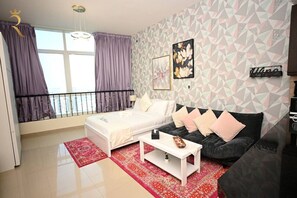 Our living room is your sanctuary after a day of exploration
