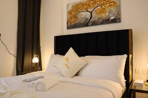 2 bedrooms, iron/ironing board, travel crib, WiFi